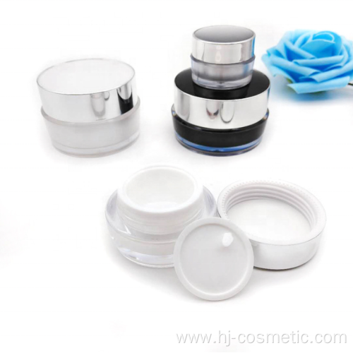 Wholesale high quality round black and white acrylic cream jar